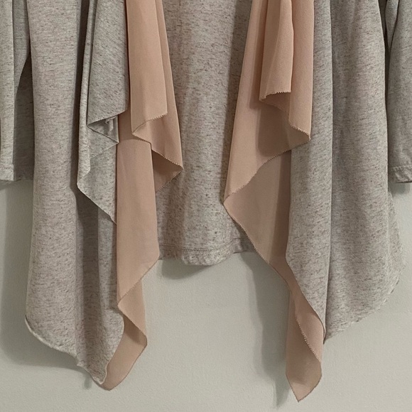Brixon Ivy Pinson Drape Cardigan Fly Away Front Beige Pink Linen Blend Size L - Picture 6 of 10